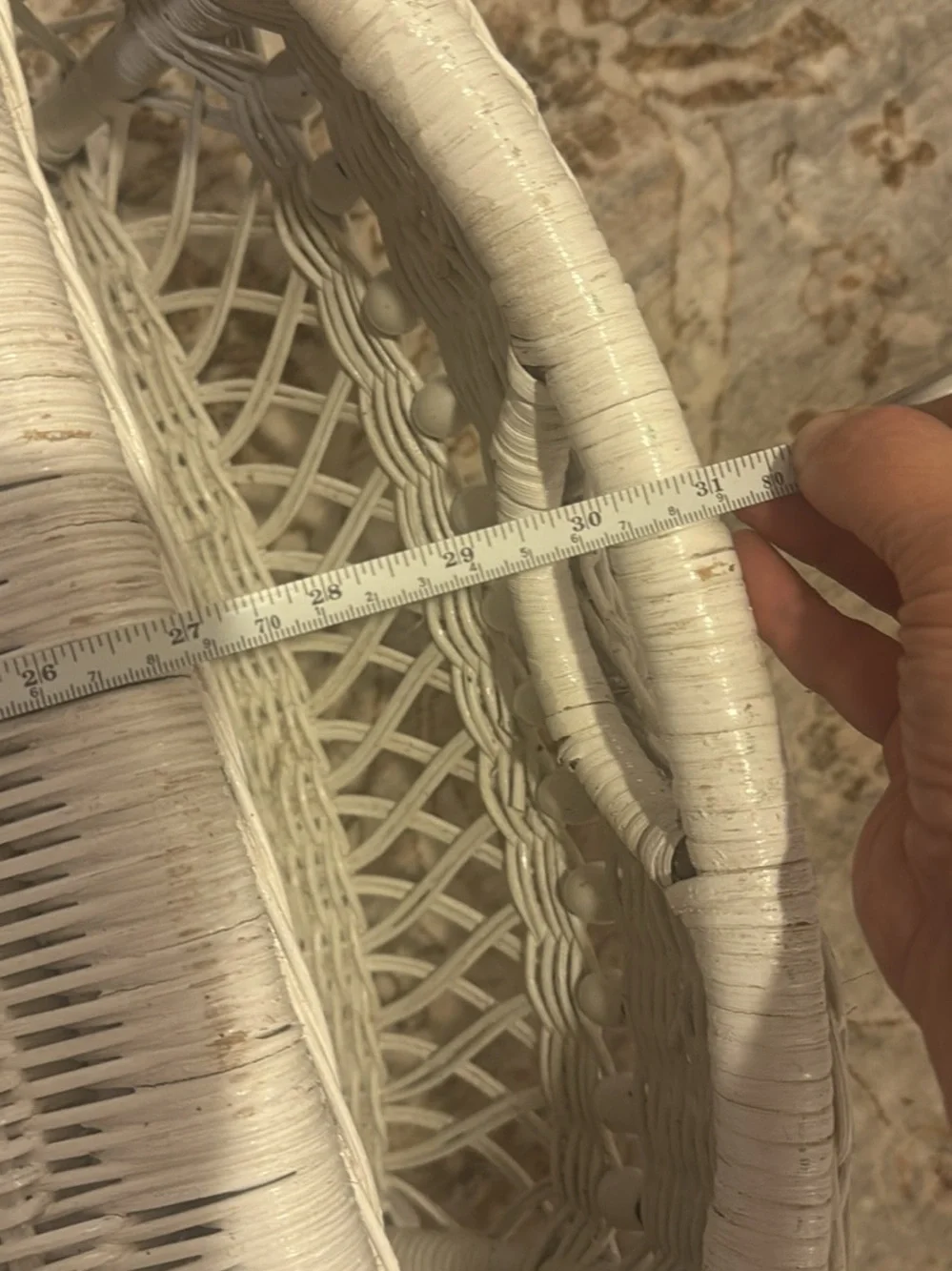 Vintage Wicker bedside tray with side pockets